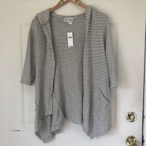 Anthropologie Striped Hooded Cardi